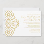 金ゴールドヴィンテージグラモールエレガンス結婚式招待状 招待状 (正面)