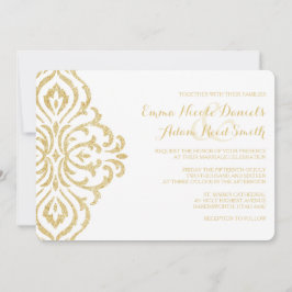 金ゴールドヴィンテージグラモールエレガンス結婚式招待状 招待状