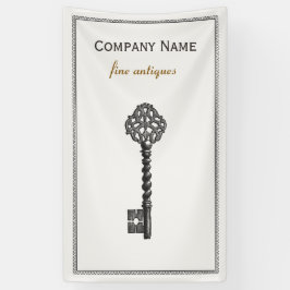 金ゴールドヴィンテージスケルトン鍵アンティーク家具店 横断幕