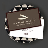 金ゴールドヴィンテージストレートカミソリマスター理容師 名刺