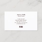 金ゴールドヴィンテージストレートカミソリマスター理容師 名刺 (裏面)