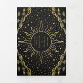 金ゴールドヴィンテージタロット結婚ゴシック 三つ折り招待状 (カバー)