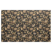 金ゴールドヴィンテージダリア花パターン ファブリック (ヤード)