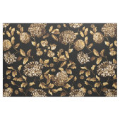 金ゴールドヴィンテージダリア花パターン ファブリック (ファットクウォーター)