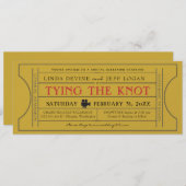 金ゴールドヴィンテージチケットイベント招待状 招待状 (正面/裏面)