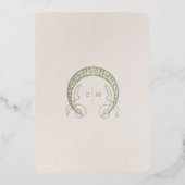 金ゴールドヴィンテージデイジー結婚アールヌーボー 箔招待状 (裏面)