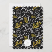 金ゴールドヴィンテージデコリーフクラシックホリデーパーティー 招待状 (裏面)