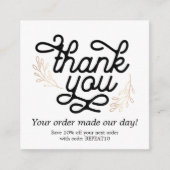 金ゴールドヴィンテージパーソナライズされたのご注文ありがとうございます スクエア名刺 (正面)