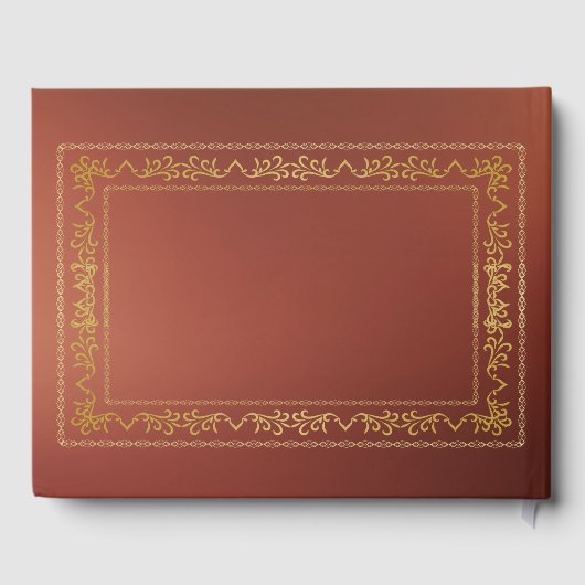 金ゴールドヴィンテージフレームの茶色の背景 ゲストブック