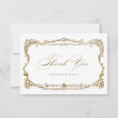 金ゴールドヴィンテージフレームクラシックスクリプト サンキューカード (正面)