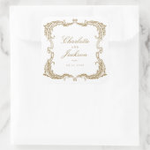 金ゴールドヴィンテージフレームクラシック結婚式の引き出物 スクエアシール (バッグ)
