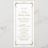 金ゴールドヴィンテージフレームクラシック結婚式 プログラム (正面)