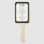 金ゴールドヴィンテージフレームプログラムファンの色（黒） ハンドファン (正面)