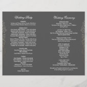 金ゴールドヴィンテージフローラグレー結婚式 プログラム (裏面)