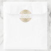 金ゴールドヴィンテージフローラレースサンキュータイポグラフィ ラウンドシール (バッグ)