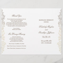 金ゴールドヴィンテージフローラ結婚式 プログラム