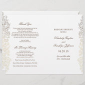 金ゴールドヴィンテージフローラ結婚式 プログラム (正面/裏面)