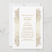 金ゴールドヴィンテージベビーの息 – フィリ結婚グリー 招待状 (正面)