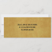 金ゴールドヴィンテージホリデーパーティーチケット招待状 招待状 (裏面)