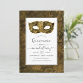 金ゴールドヴィンテージマスカレードキンセアニラ 招待状 (スタンド正面)