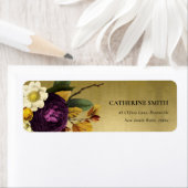 金ゴールドヴィンテージレトロブルゴーニュ秋フローラアドレス ラベル (インサイチュ)