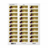 金ゴールドヴィンテージレトロブルゴーニュ秋フローラアドレス ラベル (フルシート)