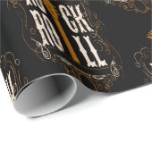 金ゴールドヴィンテージロックンロール ラッピングペーパー (ロールコーナー)