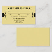 金ゴールドヴィンテージ予約座席歯科アポイントメント 予約カード (正面/裏面)