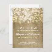 金ゴールドヴィンテージ文字列LEDは日付PORTCARDSを保存 案内ポストカード (正面/裏面)