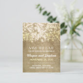 金ゴールドヴィンテージ文字列LEDは日付PORTCARDSを保存 案内ポストカード (スタンド正面)