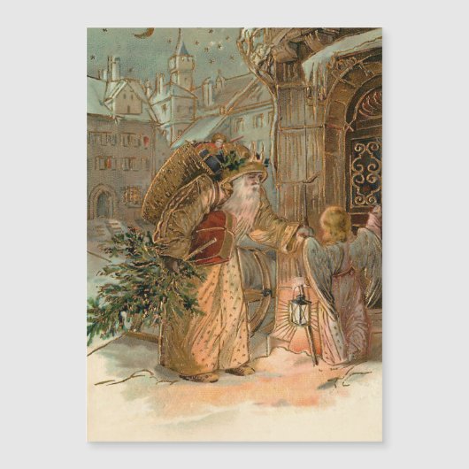 金ゴールドヴィンテージ父クリスマスと天使 (正面)