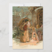 金ゴールドヴィンテージ父クリスマスと天使 シーズンカード (正面)