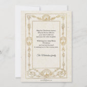 金ゴールドヴィンテージ父クリスマスと天使 シーズンカード (裏面)