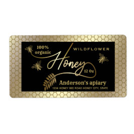 金ゴールドヴィンテージ素朴なミツバチ蜂蜜の枝の瓶ラベル ラベル