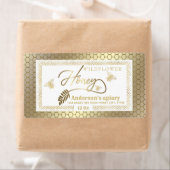 金ゴールドヴィンテージ素朴なミツバチ蜂蜜の枝の瓶ラベル ラベル (インサイチュ)