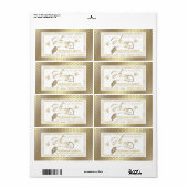 金ゴールドヴィンテージ素朴なミツバチ蜂蜜の枝の瓶ラベル ラベル (フルシート)