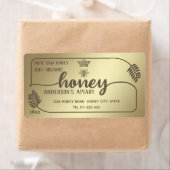 金ゴールドヴィンテージ素朴な書道蜂蜜枝 ラベル (インサイチュ)