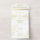 金ゴールドヴィンテージ結婚フローラ オールインワン招待状 (内側)
