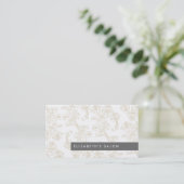 金ゴールドヴィンテージ花柄名刺 名刺 (スタンド正面)