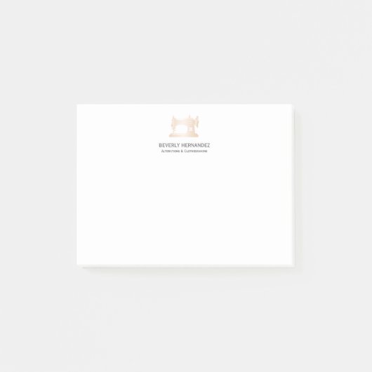 金ゴールドヴィンテージ裁縫機械のシーストレス変化 ポストイット (正面)