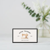 金ゴールドヴィンテージ裁縫機械テーラー又はシーストレス コーリングカード (スタンド正面)