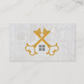 金ゴールドヴィンテージ鍵 |実在財産 名刺 (裏面)