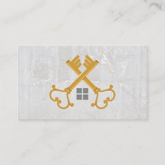 金ゴールドヴィンテージ鍵 |実在財産 名刺 (裏面)