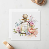 金ゴールドヴィンテージ香水ボトルフラット ノートカード (正面/裏面インサイチュ)