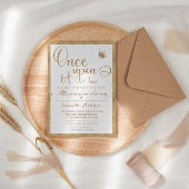 金ゴールド一度の時間にプリンセス赤ちゃんシャワー 招待状