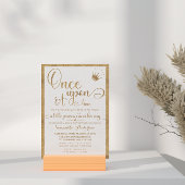 金ゴールド一度の時間にプリンセス赤ちゃんシャワー 招待状