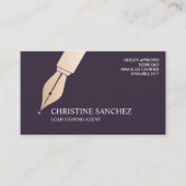 金ゴールド万年筆の公証指針剤 名刺 (正面)