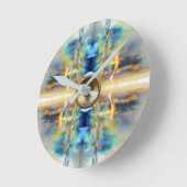 金ゴールド万華鏡のように千変万化するパターン音楽スピーカー ラウンド壁時計 (傾斜)