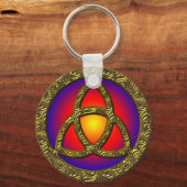 金ゴールド三位一体のシンボル キーホルダー (正面)