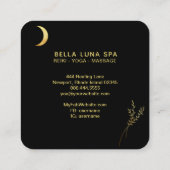 *~*金ゴールド三日月金ゴールドの葉葉の スクエア名刺 (裏面)